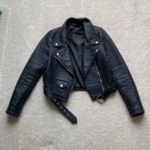 Nasty gal Atomic Vegan Leather Moto Biker Jacket in size S
